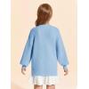 Haloumoning Girls Sweaters Long Sleeve Crewneck Pullover Jumper Cute Winter Knit Blouse Tops 7-14 Years(Blue)