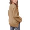 Haloumoning Girls Sweaters Long Sleeve Crewneck Pullover Jumper Cute Winter Knit Blouse Tops 7-14 Years(Khaki)