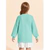 Haloumoning Girls Sweaters Long Sleeve Crewneck Pullover Jumper Cute Winter Knit Blouse Tops 7-14 Years(Light Green)