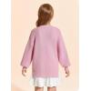 Haloumoning Girls Sweaters Long Sleeve Crewneck Pullover Jumper Cute Winter Knit Blouse Tops 7-14 Years(Pink)