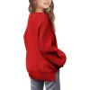 Haloumoning Girls Sweaters Long Sleeve Crewneck Pullover Jumper Cute Winter Knit Blouse Tops 7-14 Years(Red)