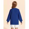 Haloumoning Girls Sweaters Long Sleeve Crewneck Pullover Jumper Cute Winter Knit Blouse Tops 7-14 Years(Royal Blue)