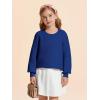 Haloumoning Girls Sweaters Long Sleeve Crewneck Pullover Jumper Cute Winter Knit Blouse Tops 7-14 Years(Royal Blue)