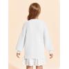 Haloumoning Girls Sweaters Long Sleeve Crewneck Pullover Jumper Cute Winter Knit Blouse Tops 7-14 Years(White)