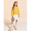 Haloumoning Girls Sweaters Long Sleeve Crewneck Pullover Jumper Cute Winter Knit Blouse Tops 7-14 Years(Yellow)