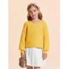 Haloumoning Girls Sweaters Long Sleeve Crewneck Pullover Jumper Cute Winter Knit Blouse Tops 7-14 Years(Yellow)