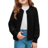Haloumoning Girls Cardigan Button Down Long Sleeve Chunky Knit Sweater Fall Cute Outerwear Coat 5-14Y(Black)