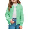 Haloumoning Girls Cardigan Button Down Long Sleeve Chunky Knit Sweater Fall Cute Outerwear Coat 5-14Y(Mint Green)
