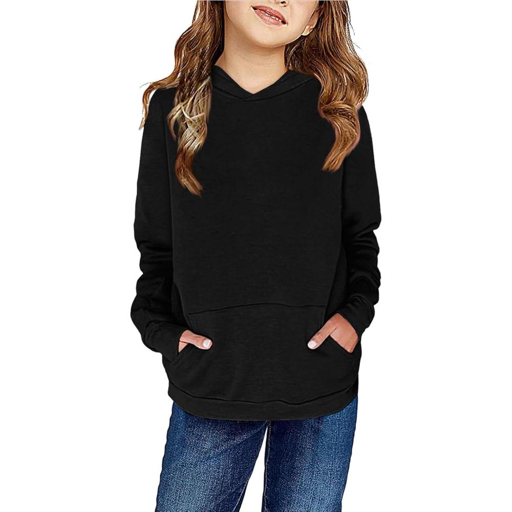 image:imageHaloumoning Kids Girls Pullover Hoodies Cute Leopard Printed Hooded Sweatshirts with Pockets 415 YearsAblack