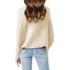 Girls Oversized Sweater Kids Fashion Batwing Sleeve Ribbed Knit Pullover Tops 5-14 Years(Beige)