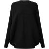 Girls Oversized Sweater Kids Fashion Batwing Sleeve Ribbed Knit Pullover Tops 5-14 Years(Black)