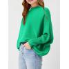 Girls Oversized Sweater Kids Fashion Batwing Sleeve Ribbed Knit Pullover Tops 5-14 Years(Green)