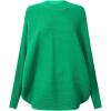 Girls Oversized Sweater Kids Fashion Batwing Sleeve Ribbed Knit Pullover Tops 5-14 Years(Green)