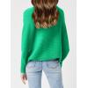 Girls Oversized Sweater Kids Fashion Batwing Sleeve Ribbed Knit Pullover Tops 5-14 Years(Green)