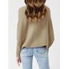 Girls Oversized Sweater Kids Fashion Batwing Sleeve Ribbed Knit Pullover Tops 5-14 Years(Khaki)