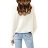 Girls Oversized Sweater Kids Fashion Batwing Sleeve Ribbed Knit Pullover Tops 5-14 Years(White)
