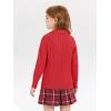 Girls Sweaters Kids Fashion Cable Knit Collared V Neck Pullover Sweater Tops 5-14 Years(Red)