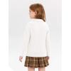 Girls Sweaters Kids Fashion Cable Knit Collared V Neck Pullover Sweater Tops 5-14 Years(White)