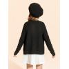 Haloumoning Girls Button Down Cardigan Jackets Kids Long Sleeve Cable Knit Sweaters 5-14 Years(Black)