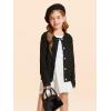 Haloumoning Girls Button Down Cardigan Jackets Kids Long Sleeve Cable Knit Sweaters 5-14 Years(Black)