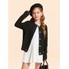 Haloumoning Girls Button Down Cardigan Jackets Kids Long Sleeve Cable Knit Sweaters 5-14 Years(Black)