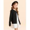 Haloumoning Girls Button Down Cardigan Jackets Kids Long Sleeve Cable Knit Sweaters 5-14 Years(Black)