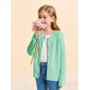 Haloumoning Girls Button Down Cardigan Jackets Kids Long Sleeve Cable Knit Sweaters 5-14 Years(Green)
