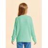 Haloumoning Girls Button Down Cardigan Jackets Kids Long Sleeve Cable Knit Sweaters 5-14 Years(Green)