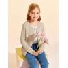 Haloumoning Girls Button Down Cardigan Jackets Kids Long Sleeve Cable Knit Sweaters 5-14 Years(Khaki)
