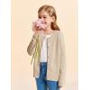 Haloumoning Girls Button Down Cardigan Jackets Kids Long Sleeve Cable Knit Sweaters 5-14 Years(Khaki)