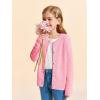 Haloumoning Girls Button Down Cardigan Jackets Kids Long Sleeve Cable Knit Sweaters 5-14 Years(Pink)