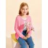 Haloumoning Girls Button Down Cardigan Jackets Kids Long Sleeve Cable Knit Sweaters 5-14 Years(Pink)