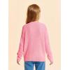 Haloumoning Girls Button Down Cardigan Jackets Kids Long Sleeve Cable Knit Sweaters 5-14 Years(Pink)
