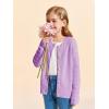 Haloumoning Girls Button Down Cardigan Jackets Kids Long Sleeve Cable Knit Sweaters 5-14 Years(Purple)