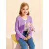 Haloumoning Girls Button Down Cardigan Jackets Kids Long Sleeve Cable Knit Sweaters 5-14 Years(Purple)