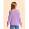 Haloumoning Girls Button Down Cardigan Jackets Kids Long Sleeve Cable Knit Sweaters 5-14 Years(Purple)