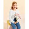 Haloumoning Girls Button Down Cardigan Jackets Kids Long Sleeve Cable Knit Sweaters 5-14 Years(White)