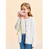 Haloumoning Girls Button Down Cardigan Jackets Kids Long Sleeve Cable Knit Sweaters 5-14 Years(White)