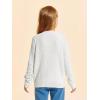 Haloumoning Girls Button Down Cardigan Jackets Kids Long Sleeve Cable Knit Sweaters 5-14 Years(White)