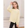 Haloumoning Girls Casual Crewneck Sweatshirt Kids Long Sleeve Side Slit Oversized Pullover Tops 5-14Y(Beige)