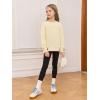 Haloumoning Girls Casual Crewneck Sweatshirt Kids Long Sleeve Side Slit Oversized Pullover Tops 5-14Y(Beige)