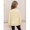 Haloumoning Girls Casual Crewneck Sweatshirt Kids Long Sleeve Side Slit Oversized Pullover Tops 5-14Y(Beige)
