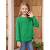 Haloumoning Girls Casual Crewneck Sweatshirt Kids Long Sleeve Side Slit Oversized Pullover Tops 5-14Y(Green)