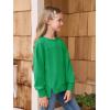 Haloumoning Girls Casual Crewneck Sweatshirt Kids Long Sleeve Side Slit Oversized Pullover Tops 5-14Y(Green)