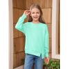 Haloumoning Girls Casual Crewneck Sweatshirt Kids Long Sleeve Side Slit Oversized Pullover Tops 5-14Y(Mint Green)