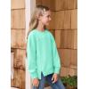 Haloumoning Girls Casual Crewneck Sweatshirt Kids Long Sleeve Side Slit Oversized Pullover Tops 5-14Y(Mint Green)