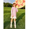 Haloumoning Girls Casual Crewneck Sweatshirt Kids Long Sleeve Side Slit Oversized Pullover Tops 5-14Y(Pink)