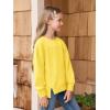 Haloumoning Girls Casual Crewneck Sweatshirt Kids Long Sleeve Side Slit Oversized Pullover Tops 5-14Y(Yellow)