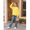 Haloumoning Girls Casual Crewneck Sweatshirt Kids Long Sleeve Side Slit Oversized Pullover Tops 5-14Y(Yellow)