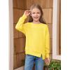 Haloumoning Girls Casual Crewneck Sweatshirt Kids Long Sleeve Side Slit Oversized Pullover Tops 5-14Y(Yellow)